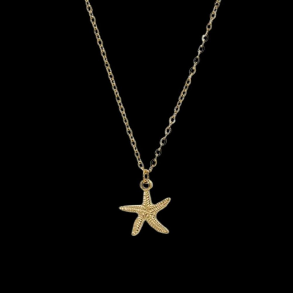 14kt Yellow Gold Plated Starfish Necklace